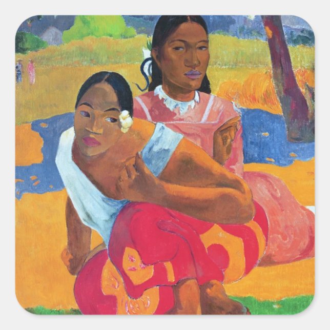 Paul Gauguin | Nafea Faaipoipo (When are you Getti Square Sticker (Front)