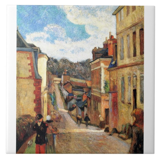 Paul Gauguin painting, Rue Jouvenet in Rouen Tile (Front)