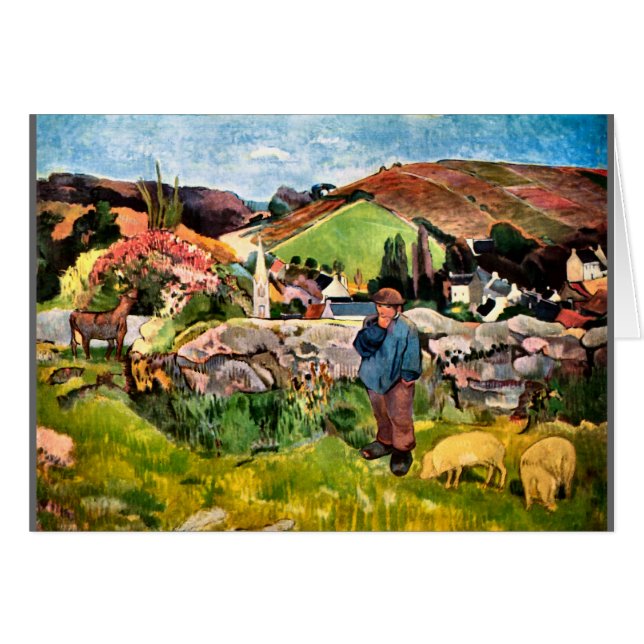 Paul Gauguin Personalised -Contentment B-day Card (Front Horizontal)