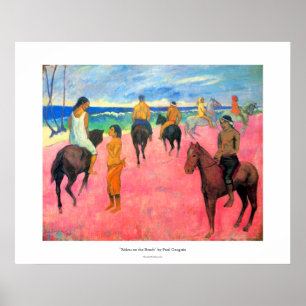 Paul Gauguin riders on beach horsemen horses art Poster