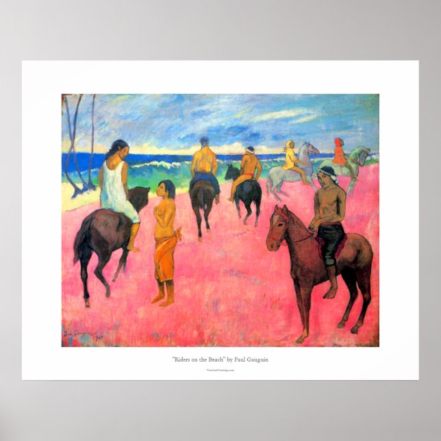 Paul Gauguin riders on beach horsemen horses art Poster (Front)