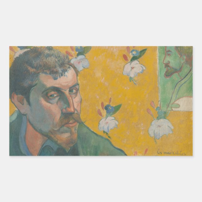 Paul Gauguin - Self-portrait with portrait Rectangular Sticker (Front)