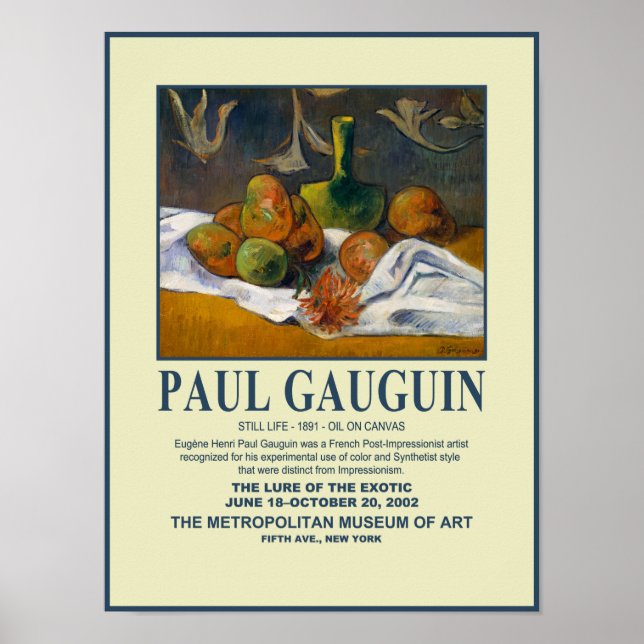 Paul Gauguin Still Life Museum Poster (Front)