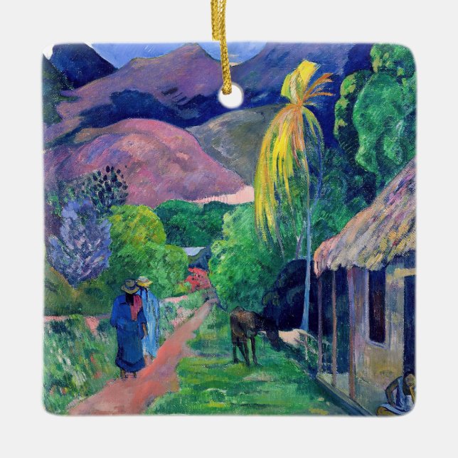 Paul Gauguin - Street in Tahiti Ceramic Ornament (Front)