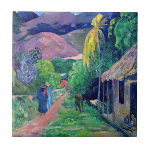 Paul Gauguin - Street in Tahiti Tile