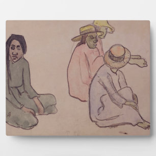 Paul Gauguin Study of Tahitians (w/c, ink & penc Plaque
