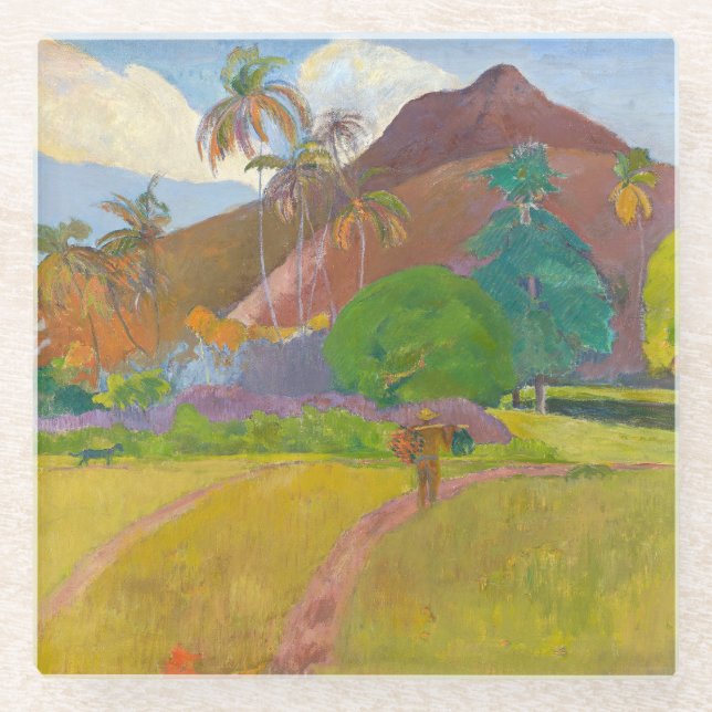 Paul Gauguin - Tahitian Landscape Glass Coaster (Front)