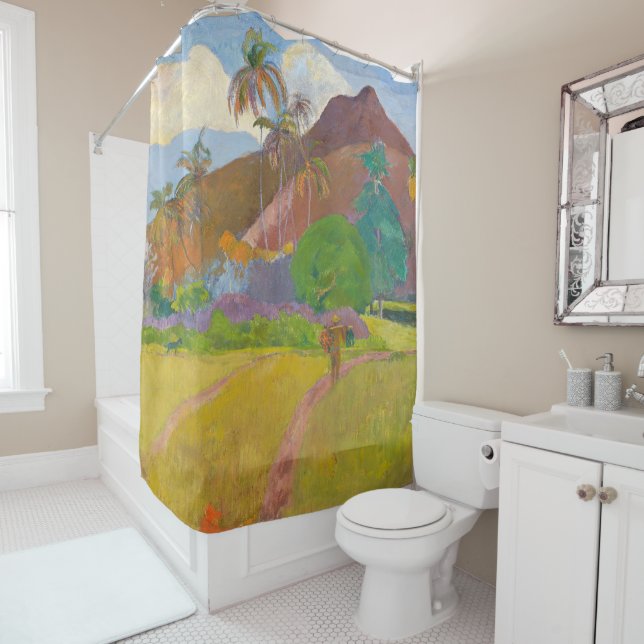 Paul Gauguin - Tahitian Landscape Shower Curtain (In Situ)