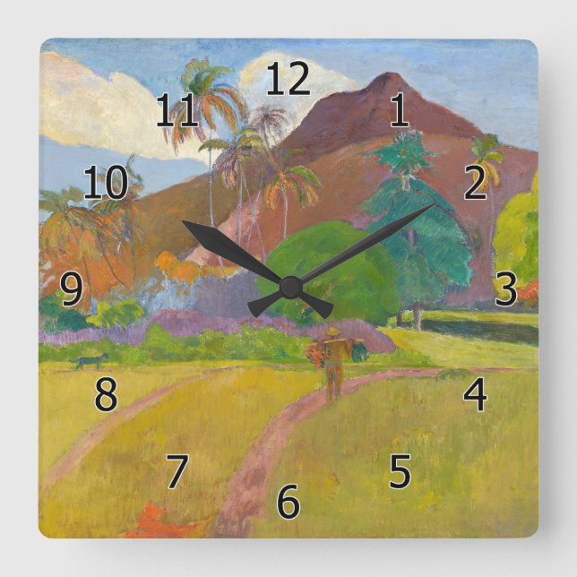 Paul Gauguin - Tahitian Landscape Square Wall Clock (Front)