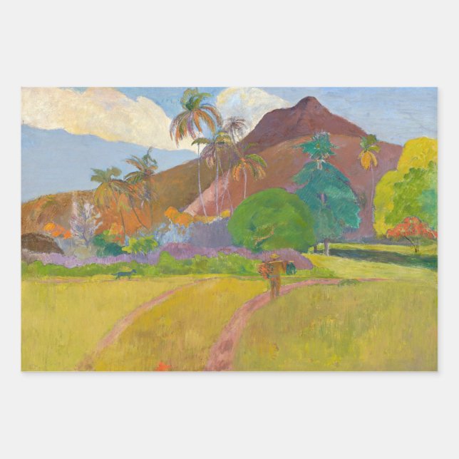 Paul Gauguin - Tahitian Landscape Wrapping Paper Sheet (Front)