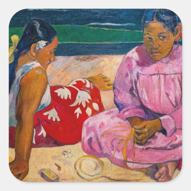 Paul Gauguin - Tahitian Women on the Beach Square Sticker (Front)