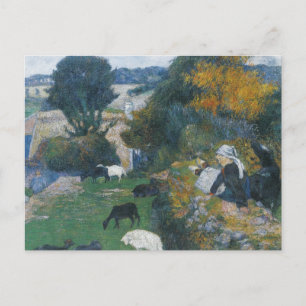 Paul Gauguin - The Breton Shepherdess Postcard