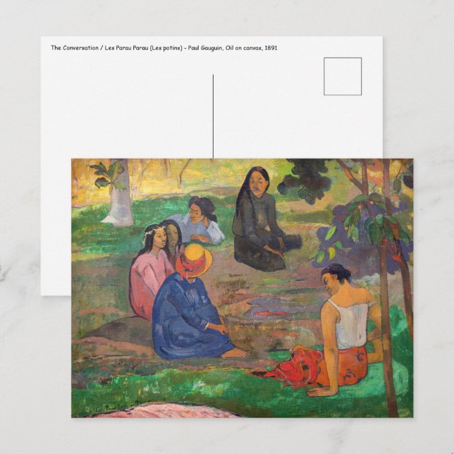 Paul Gauguin - The Conversation / Les Parau Parau Postcard (Front/Back)