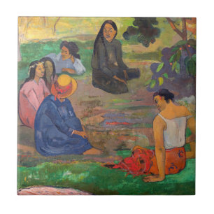 Paul Gauguin - The Conversation / Les Parau Parau Tile