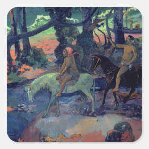 Paul Gauguin   The Escape, The Ford, 1901 Square Sticker