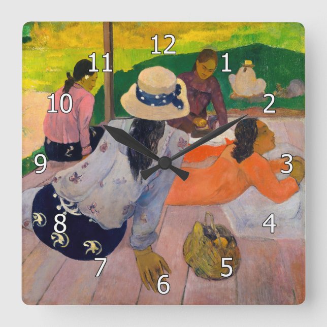 Paul Gauguin - The Siesta Square Wall Clock (Front)