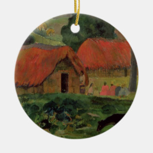 Paul Gauguin The Three Huts, Tahiti, 1891-92 (oi Ceramic Tree Decoration