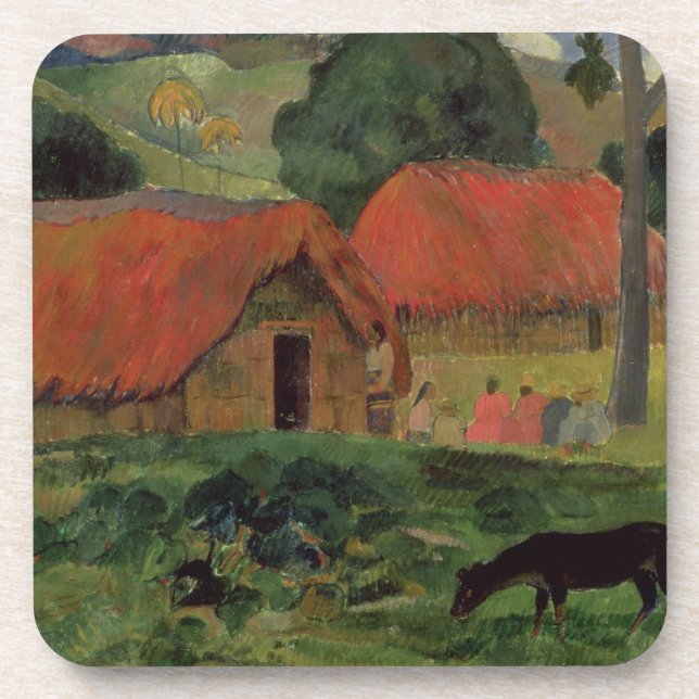 Paul Gauguin | The Three Huts, Tahiti, 1891-92 (oi Coaster (Front)