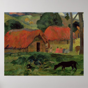 Paul Gauguin The Three Huts, Tahiti, 1891-92 (oi Poster