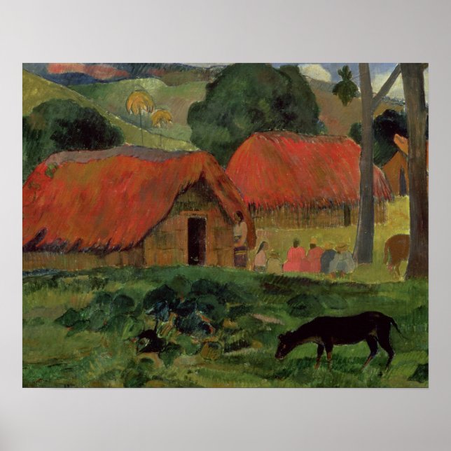 Paul Gauguin | The Three Huts, Tahiti, 1891-92 (oi Poster (Front)