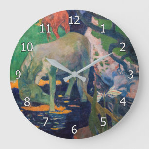 Paul Gauguin - The White Horse Large Clock