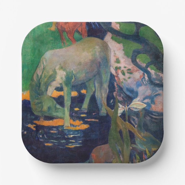 Paul Gauguin - The White Horse Paper Plate (Front)