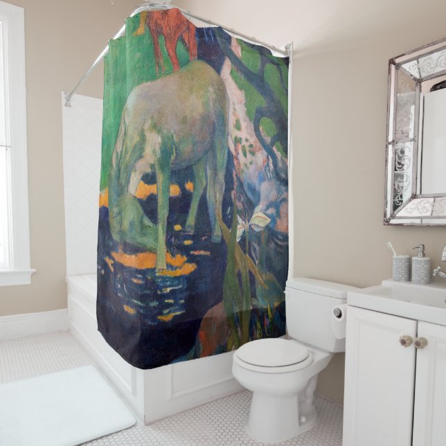 Paul Gauguin - The White Horse Shower Curtain (In Situ)