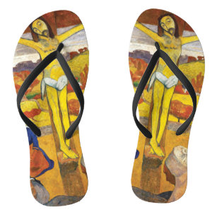 Paul Gauguin The Yellow Christ Vintage Fine Art Flip Flops