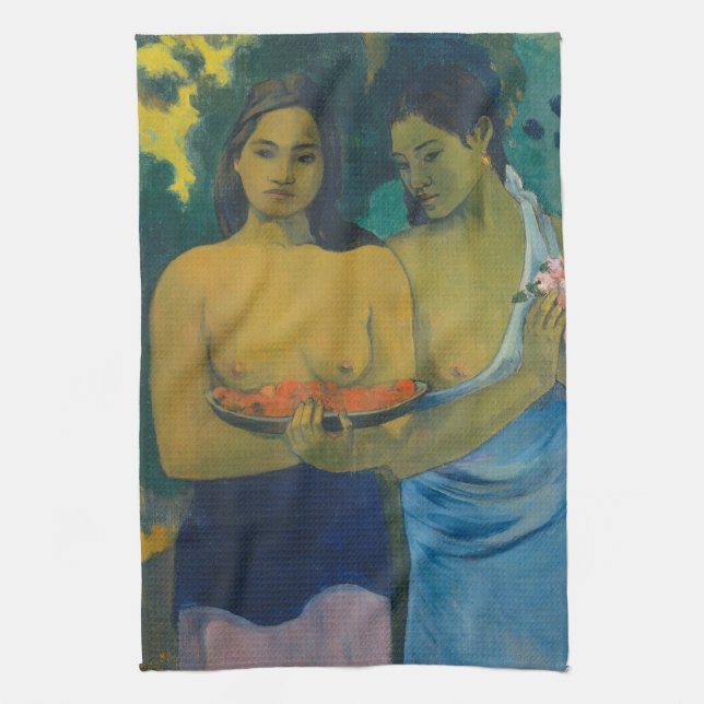 Paul Gauguin - Two Tahitian Women Tea Towel (Vertical)