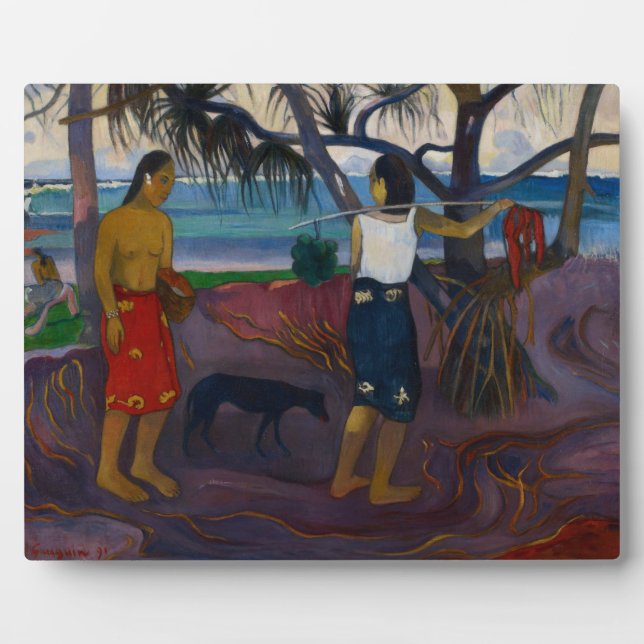 Paul Gauguin | Under the Pandanus, 1891 (oil on ca Plaque (Front)