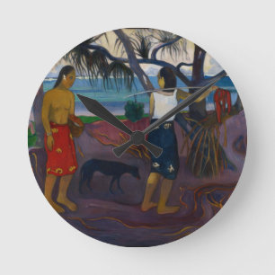 Paul Gauguin   Under the Pandanus, 1891 (oil on ca Round Clock