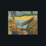 Paul Gauguin Vincent van Gogh painting sunflowers  Canvas Print<br><div class="desc">Paul Gauguin.  Vincent van Gogh painting sunflowers. Portrait of Van Gogh painting a still life with sunflowers. The painting is made in a warm yellow-brown palette. Reproduction of famous works of art  images in the public domain.</div>
