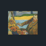 Paul Gauguin Vincent van Gogh painting sunflowers  Canvas Print<br><div class="desc">Paul Gauguin.  Vincent van Gogh painting sunflowers. Portrait of Van Gogh painting a still life with sunflowers. The painting is made in a warm yellow-brown palette. Reproduction of famous works of art  images in the public domain.</div>