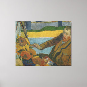 Paul Gauguin Vincent van Gogh painting sunflowers  Canvas Print