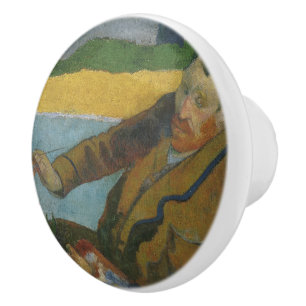 Paul Gauguin Vincent van Gogh painting sunflowers Ceramic Knob