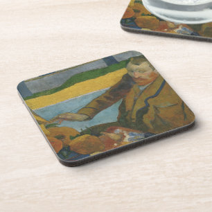 Paul Gauguin Vincent van Gogh painting sunflowers  Coaster
