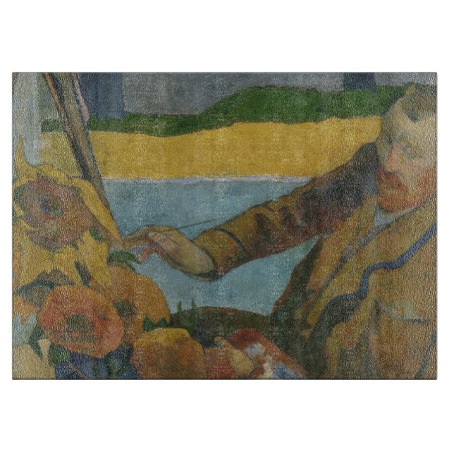 Paul Gauguin Vincent van Gogh painting sunflowers  Cutting Board (Front)