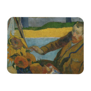 Paul Gauguin Vincent van Gogh painting sunflowers  Magnet