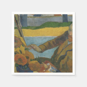 Paul Gauguin Vincent van Gogh painting sunflowers  Napkin