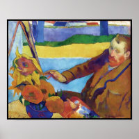 Paul Gauguin Vincent van Gogh Painting Sunflowers
