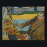 Paul Gauguin Vincent van Gogh painting sunflowers  Poster<br><div class="desc">Paul Gauguin.  Vincent van Gogh painting sunflowers. Portrait of Van Gogh painting a still life with sunflowers. The painting is made in a warm yellow-brown palette. Reproduction of famous works of art  images in the public domain.</div>
