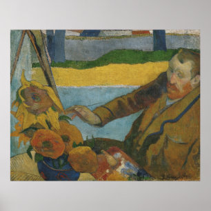 Paul Gauguin Vincent van Gogh painting sunflowers  Poster