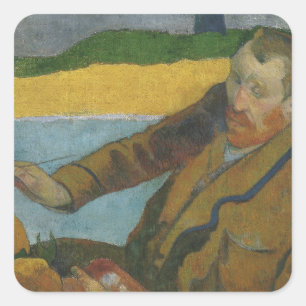 Paul Gauguin Vincent van Gogh painting sunflowers  Square Sticker