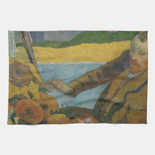 Paul Gauguin Vincent van Gogh painting sunflowers Tea Towel