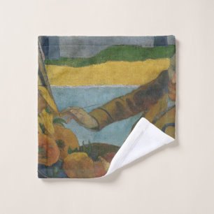 Paul Gauguin Vincent van Gogh painting sunflowers  Wash Cloth