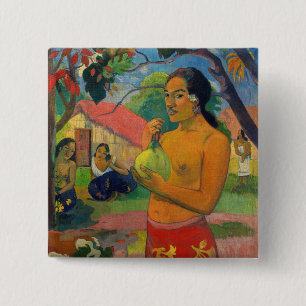 Paul Gauguin - Woman Holding a Fruit 15 Cm Square Badge