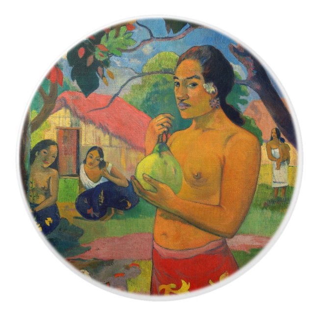 Paul Gauguin - Woman Holding a Fruit Ceramic Knob (Front)