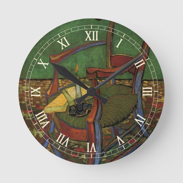 Paul Gauguin's Armchair by Vincent van Gogh Round Clock (Front)