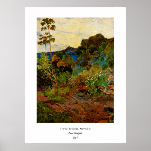 Paul Gauguin's Martinique Landscape (1887) Poster