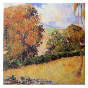 Paul Gauguin's painting, Meadow in Martinique, Tile